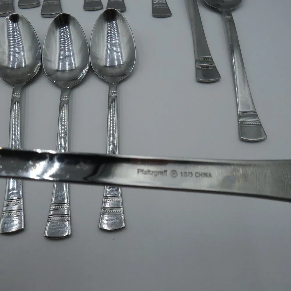 Pfaltzgraff Flatware Mix Lot 28 Pieces Sapphire Pattern Stainless Steel‎